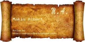 Makis Albert névjegykártya