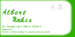 albert makis business card